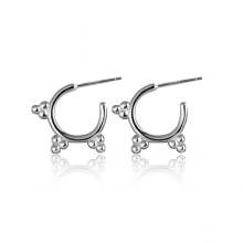 Fashion Design 925 Sun Silver Hoop Earrings Jewelry